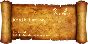 Kosik Larion névjegykártya